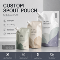 Sachet de détergent en gros avec logo personnalisé, pochette à bec verseur pour savon liquide, sac de recharge pour lessive, emballage de détergent avec bec verseur