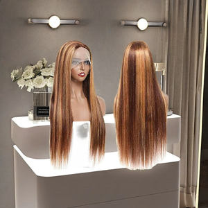 <b>Long</b> Vietnamese Remy Human Hair <b>Wigs</b> | Natural Color | Glueless Full Lace for Lace Base | Average Size Natural Straight - Product Image 1