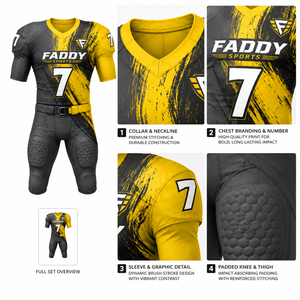 Custom Men American Football Uniform Set Sublimation Professional Team Training Football Jersey with <b>Padded</b> <b>Pants</b> Sportswear - Product Image 3