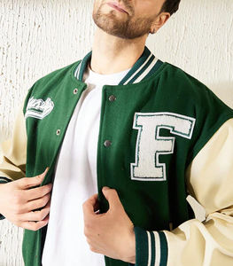 Veste de baseball à manches longues pour hommes personnalisée OEM Varsity Letterman Vestes pour hommes broderie décoration - Product Image 5