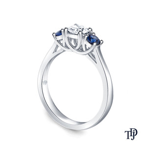 Anillo de Oro Sólido de 10K con Tres Diamantes Cultivados en Laboratorio, Corte Brillante Redondo, Certificado IGI, Joyería de Lujo para Compromiso de Mujer - Product Image 1