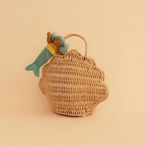 New design rattan seashell kid purses top quality <b>wicker</b> children shell shape purse handmade baskets for toddlers - Product Image 6