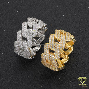 Anillo de cadena entrelazada con diamantes cultivados en laboratorio al por mayor en plata de ley 925 para minoristas de joyería de lujo. - Product Image 1