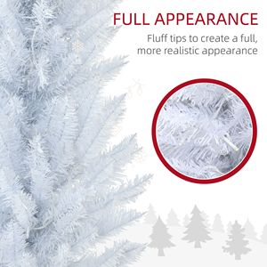 Albero di Natale Artificiale Noble Fir Sottile Pre-Illuminato Alto 1,8 m con 200 Luci LED Bianco Caldo e 390 Punte Decorazione Natalizia - Product Image 5
