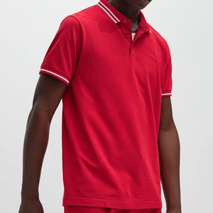 Camiseta Polo Oxford de Algodón Rojo para Hombre, al por Mayor, de Poliéster/Algodón, Manga Corta, Color Sólido, Informal, Transpirable, Tejido Regular - Product Image 1