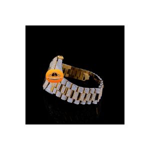 นาฬิกาข้อมือ NM JEWELLRY รุ่นหรูหรา ประดับไพลิน ระบบออโตเมติก ตัวเรือนสแตนเลสขนาด 20 มม. ฝังเพชร VVS มอยส์ซาไนต์ สำหรับผู้ชาย ขายส่ง - Product Image 4