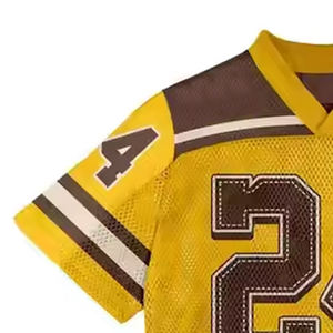 Maillot de football pour homme en mesh uni à col rond, logo personnalisé avec votre propre numéro, gilet d'entraînement respirant en mesh pour homme - Product Image 6