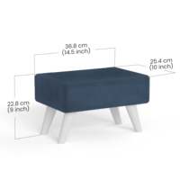 Pufes Otomanos Multiusos de Madera Sintética Midase, Taburetes Suaves, Reposapiés, Asientos, Juego de 4 Pufes de Espuma