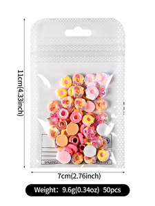 50 pièces/sac Breloques 3D en résine pour nail art en forme de donut, Appliques de strass à dos plat pour nail art <span class=keywords><strong>libellule</strong></span> DIY, Décoration d'<span class=keywords><strong>ongles</strong></span> DIY - Product Image 5