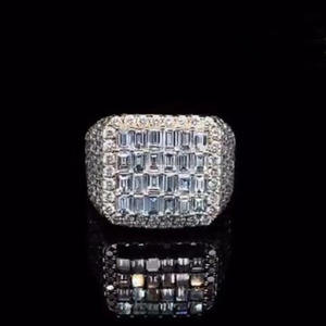 Anillo de Boda de Lujo Clásico con Diamantes de Moissanita Helados, Estilo Hip Hop, para Hombre y Mujer, Plata de Ley 925, Brillante, para Regalos de Aniversario - Product Image 5