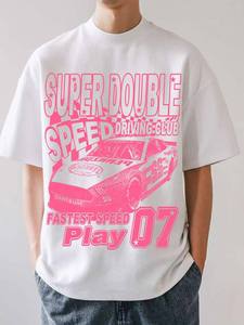 T-shirt graphique pour homme, tee-shirt en coton élégant, coupe confortable, parfait pour le streetwear moderne et les tenues quotidiennes - Product Image 3