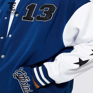 Wholesale Black And <b>White</b> Varsity <b>Jackets</b> With Embroidered Letter A Front Button Closure Unisex Preppy Style Baseball <b>Jackets</b> - Product Image 6