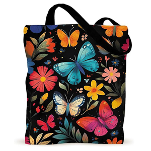 Sac fourre-tout en toile bleu clair pour femmes, grande capacité, tendance et polyvalent, avec logo personnalisé, sac à main en toile de coton pour le shopping et les voyages - Product Image 2