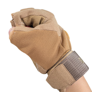 Gants de fitness demi-doigts en cuir beige avec sangle de poignet réglable, antidérapants et respirants pour la musculation homme - Product Image 5