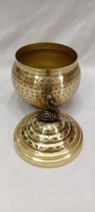 Handcrafted Brass Storage Bowl with Swan <b>Lid</b> Handle <b>Decorative</b> Metal Organizer Jar - Product Image 5