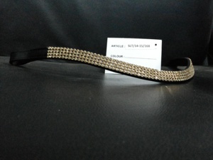 Bande de sourcils en cuir de haute qualité de produits de cheval de l'Inde avec des cristaux de bling décoratifs. - Product Image 4