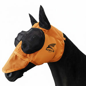 Masque anti-mouches pour chevaux de haute qualité avec protection UV, confortable, respirant, élastique, avec oreilles protégées et couvre-yeux en maille - Product Image 5