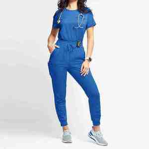 Ensemble de Blouses Médicales Unisexe en Coton 100% Écologique de Haute Qualité avec Logo Personnalisé, Extensible et Doux, Uniforme d'Infirmière Tricoté Style Jogger - Product Image 3