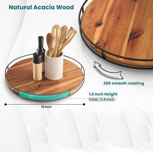 Bandeja de Servicio Multifuncional de Madera con Diseño Floral de Lujo Aaliyan Impex, Acabado Artesanal Elegante, Ideal para Hoteles, Resorts y Restaurantes de Alta Gama - Product Image 6