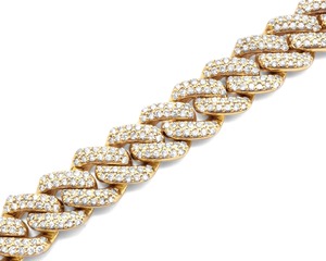 Pulsera Cubana Unisex con Diamantes de 10mm y 9 Pulgadas, Chapada en Oro de 14K, Certificada en Oro Amarillo Puro, Joyería de Lujo Estilo Hip Hop, Regalo para Fiestas - Product Image 2