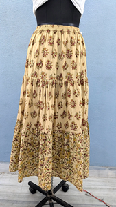 กระโปรงผ้าฝ้ายพิมพ์ลายด้วยมือ ชุดพื้นเมือง กระโปรงยาวทรงแม็กซี่สำหรับผู้หญิง ชุดเดรสฤดูร้อน กระโปรงลำลอง ของขวัญสำหรับเธอ - Product Image 2