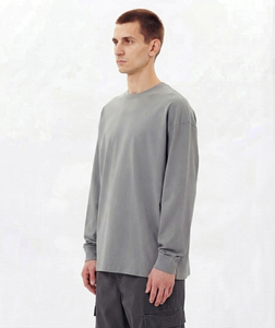 T-shirts à manches longues pour hommes, taille XL, 230 g, personnalisés, de haute qualité, 100 % coton, col rond, vêtements décontractés pour hommes, coupe ample, t-shirt surdimensionné - Product Image 3