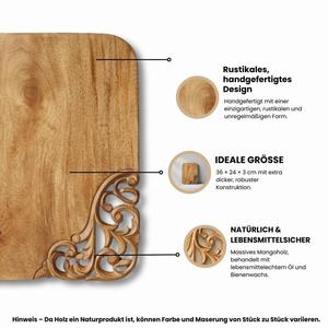 Elegante Tabla de Cortar de Madera de Arce con Detalle de Tallado en Esquina, Acabado Liso, Duradera, Apta para Alimentos, Bandeja de Servir para Cocina - Product Image 5