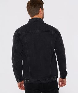 Blouson en jean slim pour homme avec col montant et logo frontal, style garçon avec col rabattable et poche – Vente en gros - Product Image 2