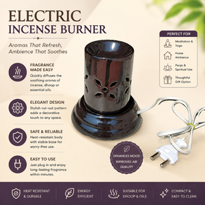 Ceramic <b>Electric</b> <b>Oil</b> <b>Diffuser</b> Burner |Handcrafted Aroma <b>Diffuser</b> for Home Fragrance Essential <b>Oils</b> Spa Decor Gift Premium Design - Product Image 4
