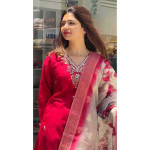 Hermosa ropa de fiesta para mujer Top Bottom Dupatta Set - Product Image 5