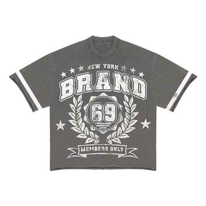 Ensemble short et t-shirt en coton épais pour homme, 2 pièces, tenue d'été confortable, style streetwear délavé, ensembles courts tendance - Product Image 5