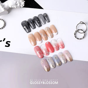 Pegatinas de uñas ShineB PARADISE WIND 3D con diseño de Corea, flor negra transparente con línea de holograma dorado, producto elegante personalizado OEM ODM - Product Image 2