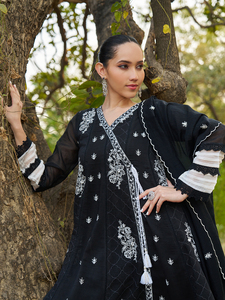 Conjunto de Salwar Kameez Negro Bordado para Mujer, Traje Étnico Anarkali con Dupatta, Atuendo de Boda - Product Image 2
