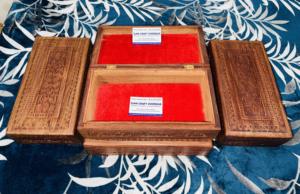 Boîte en bois rectangulaire écologique pour le rangement de bijoux et cadeaux - Intérieur doux pour articles délicats - Noël, Nouvel An chinois, décoration de table - Product Image 3