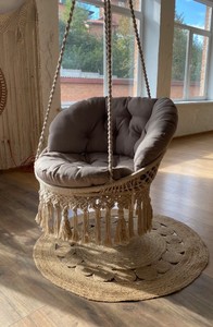 <b>Macrame</b> hanging <b>swing</b> <b>chair</b>, Indoor hammock <b>chair</b> , <b>Macrame</b> Hanging <b>chair</b> , Indoor <b>swing</b> , Bedroom - Product Image 3