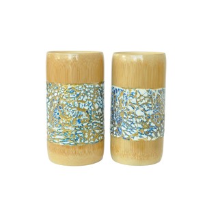 Vaso de Bambú de Lujo Hecho a Mano con Madreperla, Artístico con Efecto Craquelado, Ecológico, Natural, para Uso Diario - Product Image 4