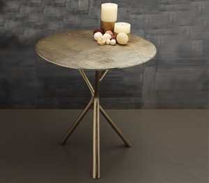 Hot Pick Modern Round Metal <b>Side</b> <b>Table</b> Contemporary Design <b>Gold</b> Finish Living Room Furniture Durable Construction - Product Image 3
