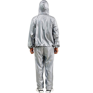 Combinaison de sauna en coton léger de qualité supérieure pour hommes et femmes, ensemble haut à capuche long et pantalon pour la perte de poids à domicile - Product Image 4