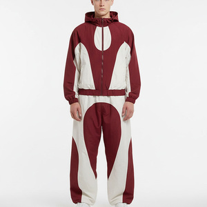 Ensemble survêtement coupe-vent imprimé personnalisé pour homme, 2 pièces, veste et pantalon imperméables et légers, pour course à pied et sport en plein air - Product Image 1