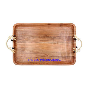 Plateau alimentaire en aluminium haut de gamme pour hôtel, écologique, pour fruits et pâtisseries créatifs, plateau de service créatif à texture gaufrée - Product Image 5