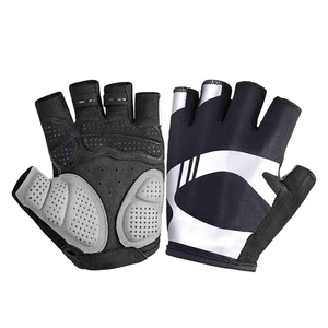 Gants de cyclisme mi-doigts unisexes avec paume en PU respirante pour sports de plein air - Product Image 1