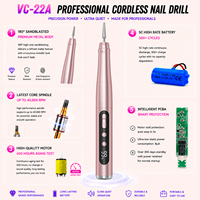 Vente en gros de perceuse à ongles sans fil 35000 tr/min, lime à ongles électrique rechargeable, logo personnalisé, fabricant OEM ODM