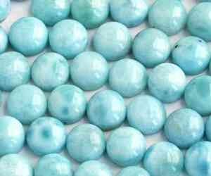 พลอยลาริมาร์ทรงกลมแบบคาโบชอง ขนาด 9 มม. สีน้ำเงินแคริบเบียน สำหรับทำเครื่องประดับ ขายส่งและขายปลีกพลอยทั่วโลก - Product Image 1