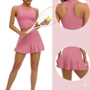 Jupe de tennis pour femmes, tenue haute performance, tissu respirant, léger, coupe confortable, vêtements de sport, design haut de gamme, ensembles pour femmes - Product Image 4