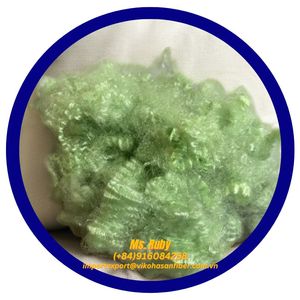 Green Hollow Staple Polyester Fiber Filling <b>Material</b> A Grade 15D Recycled for Toy <b>Sofa</b> Pillow - Product Image 4