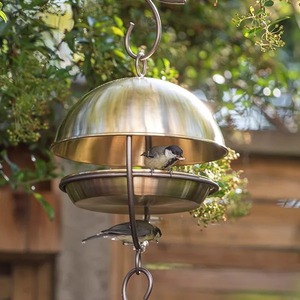 Mangeoire à oiseaux suspendue en laiton faite à la main pour décoration extérieure de jardinage, thème oiseaux - Product Image 5