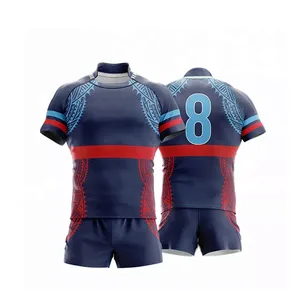 Premium Quality Custom Made Breathable Lightweight Printed Rugby Uniform with Short Sleeves for Men and Women-Wholesale Price - Product Image 5