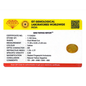 Natural Yellow Sapphire 5.6 Carat Oval Cut Loose Gemstone for Fine Jewelry - Product Image 4
