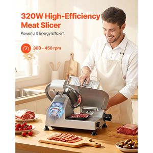 Affettatrice Elettrica Commerciale da 320W con Lama in Acciaio al Carbonio da 12 Pollici e Affilatore, Spessore Regolabile 0-0,6 Pollici per Ristoranti - Product Image 2