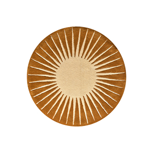 Modern Hand Tufted Wool Round Sunburst Area <b>Rug</b> 4x4 Ft Contemporary Circle Carpet <b>for</b> Living Room Bedroom <b>Nursery</b> - Product Image 2